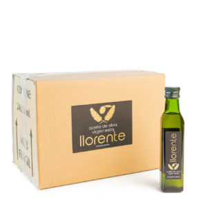 Box Of 24 Glass Bottles Of 0,25 Liters Of Extra Virgin Olive Oil “LLORENTE”